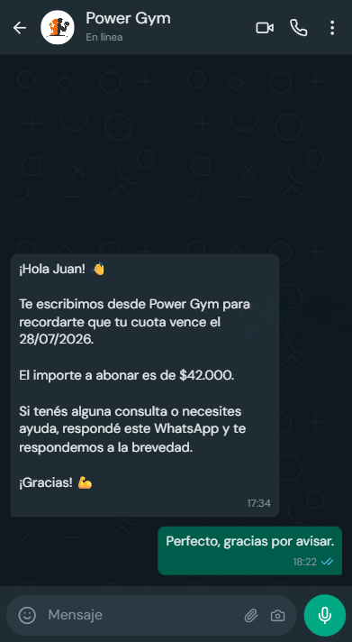 Mensajes automáticos por WhatsApp